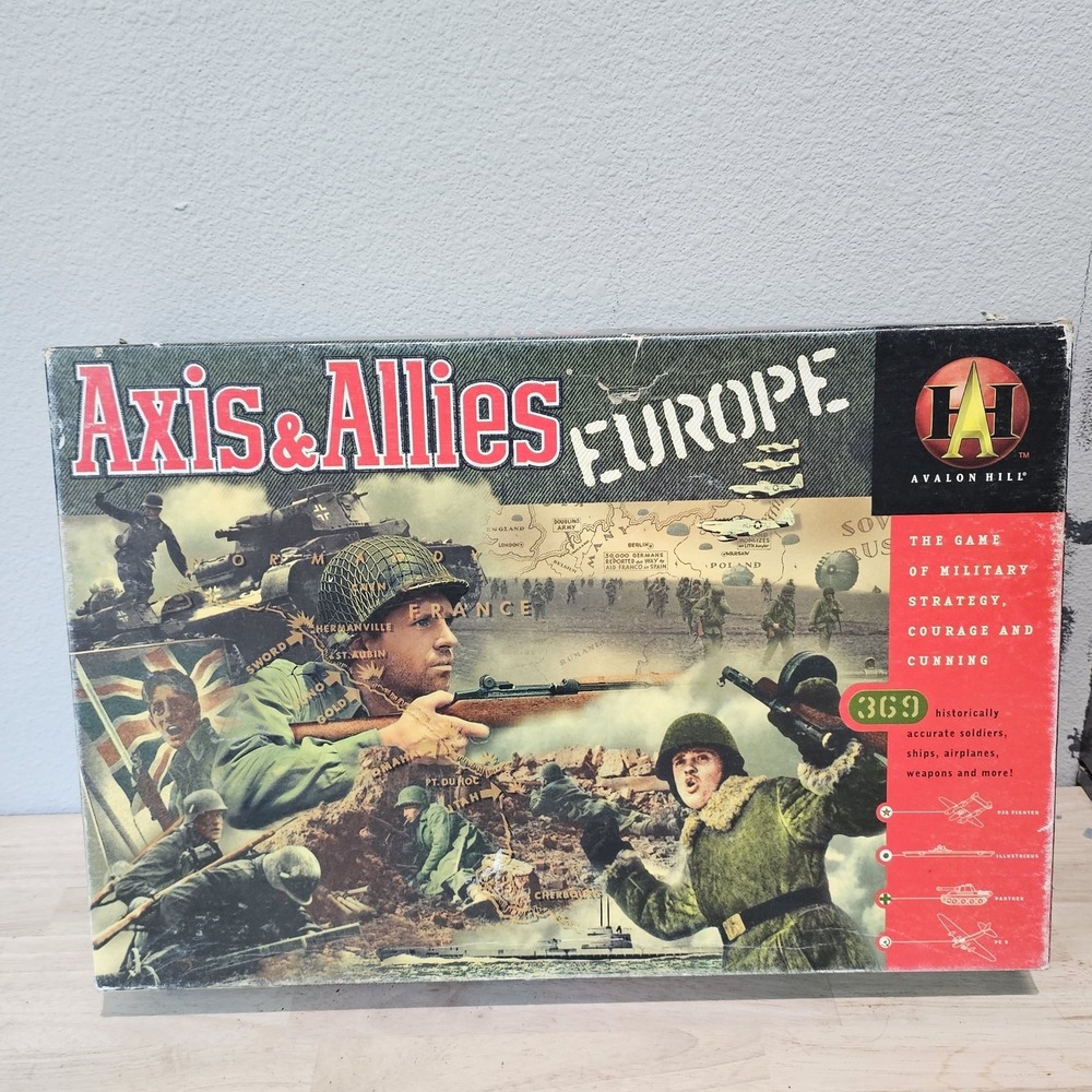 Axis & Allies Europe Avalon Hill Board Game 1999 Incomplete